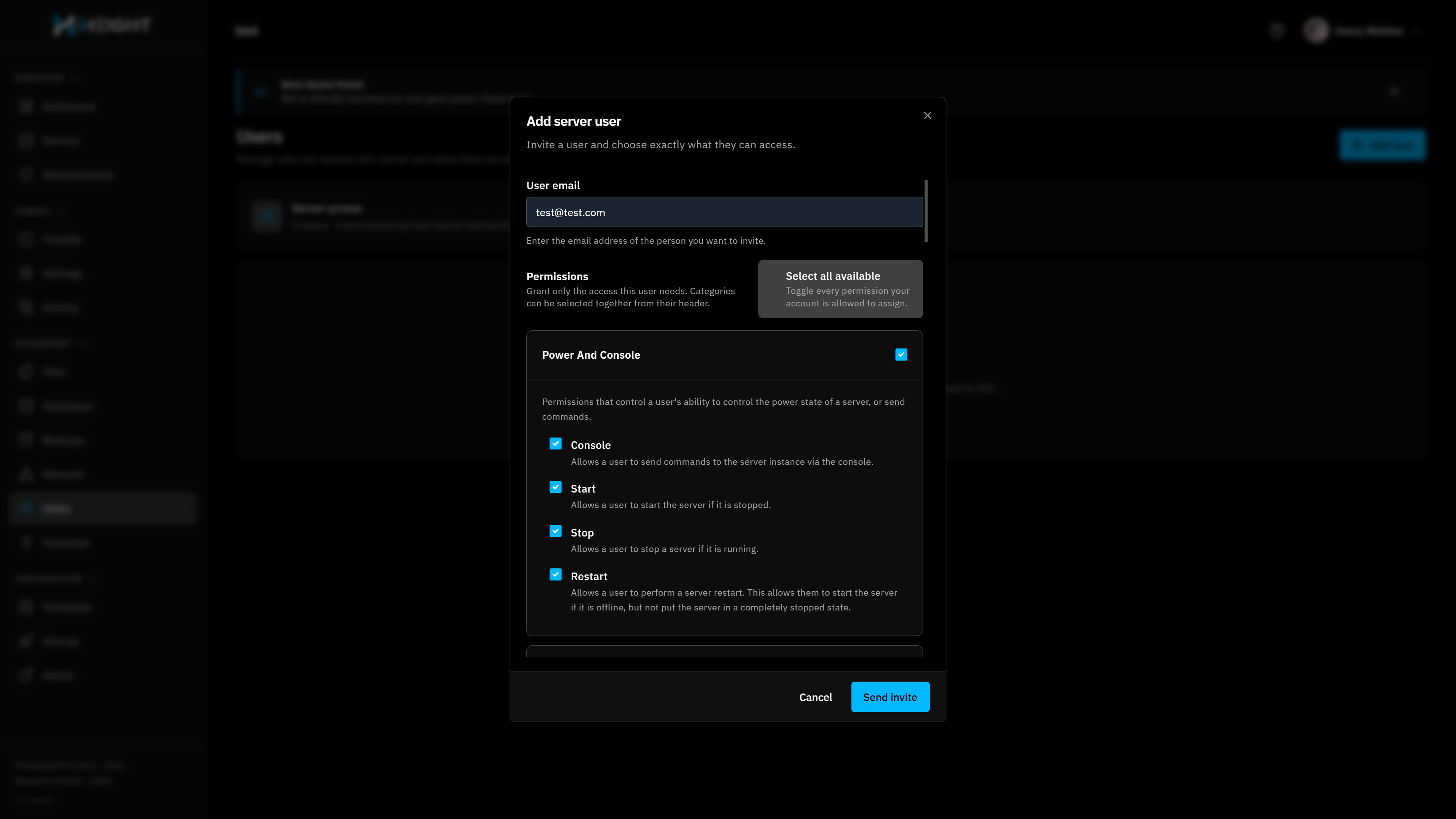 subusers interface